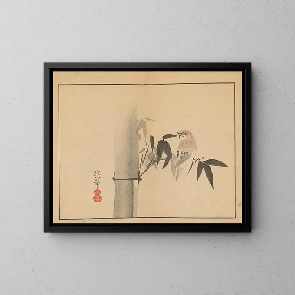 Sakai Hoitsu, dipinto di fiori e uccelli, Pl04 - Sakai Hōitsu — quadro incorniciato alla parete