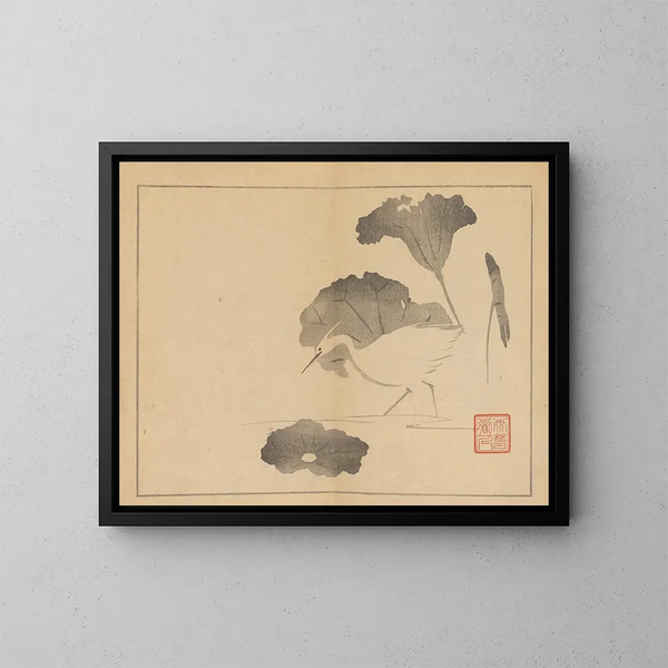 Sakai Hoitsu, dipinto di fiori e uccelli 09 - Sakai Hōitsu — quadro incorniciato alla parete
