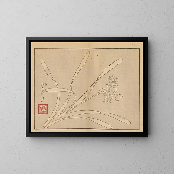 Sakai Hoitsu, pittura di fiori e uccelli, Pl10 - Sakai Hōitsu — quadro incorniciato alla parete