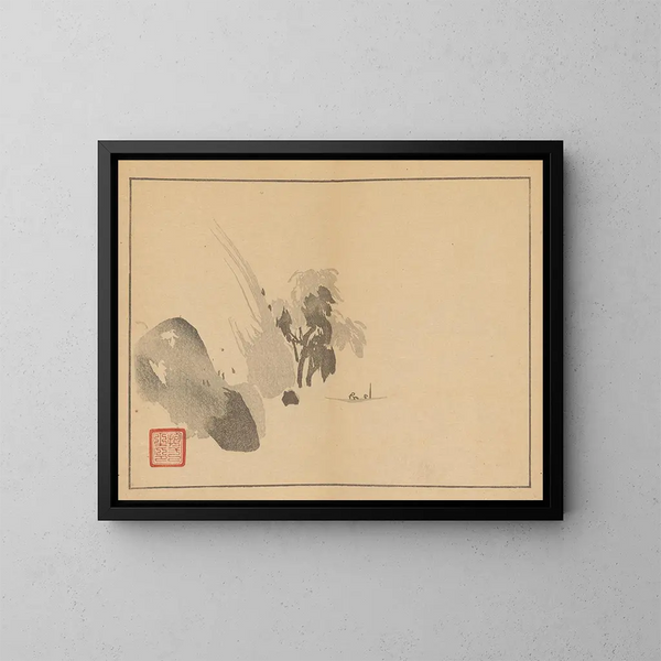 Sakai Hoitsu, dipinto di fiori e uccelli, pl. 11 - Sakai Hōitsu — quadro incorniciato alla parete