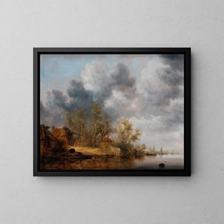 Salomon van Ruysdael - A Dutch Riverbank.webp
