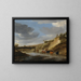 Un ampio paesaggio con bestiame e i loro pastori lungo una strada di campagna parzialmente allagata - Salomon van Ruysdael — quadro incorniciato alla parete