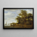Paesaggio fluviale con barca - Salomon van Ruysdael — quadro incorniciato alla parete