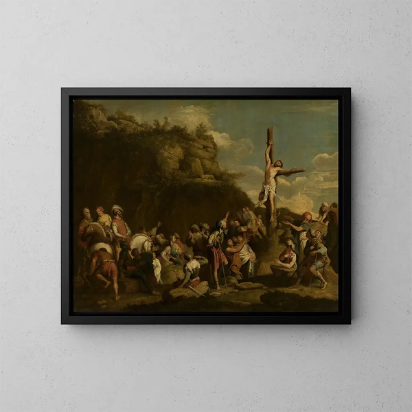 Crocifissione di Policleto - Salvator Rosa — quadro incorniciato alla parete