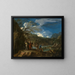 Polycrate e il pescatore - Salvator Rosa — quadro incorniciato alla parete