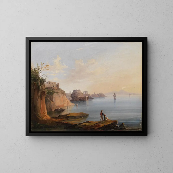 Vista di Napoli da Posillipo - Salvatore Fergola — quadro incorniciato alla parete