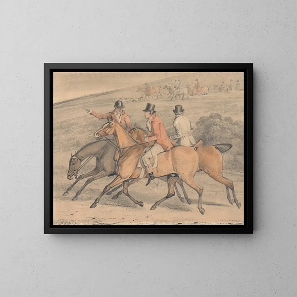 La chasse au renard en route pour le dessin - Samuel Alken — quadro incorniciato alla parete