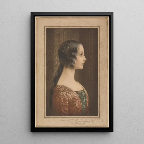 Ritratto di profilo di una giovane ragazza del Rinascimento - Samuel Arlent Edwards | Reproduction — quadro incorniciato alla parete