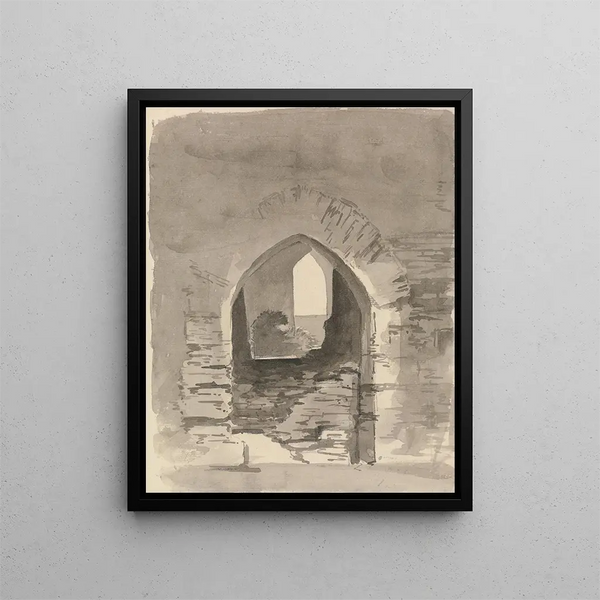 Una entrata ad arco in un edificio in rovina - Samuel Davis — quadro incorniciato alla parete