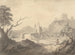 Scène di un fiume e di un ponte con un artista che schizza in primo piano - Samuel Davis — vista dell’opera