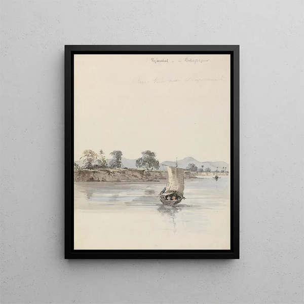 Vista sul fiume vicino a Rajmahal - Samuel Davis — quadro incorniciato alla parete