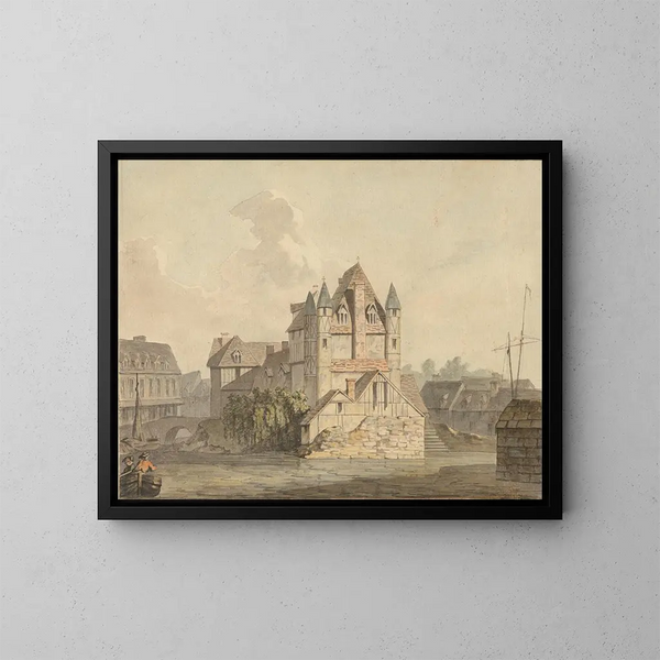 La Fine del ponte in rovina a Rouen - Samuel Davis — quadro incorniciato alla parete