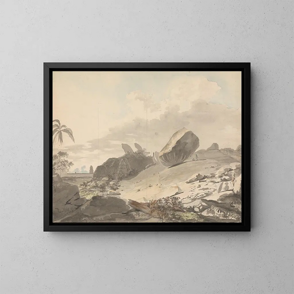 Le sette pagode di Mamallapuram - Samuel Davis — quadro incorniciato alla parete