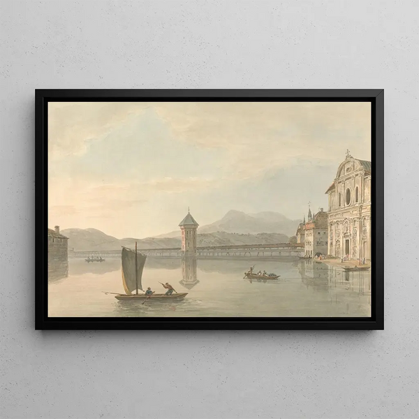 Vista a Lucerna, il collegio dei Gesuiti - Samuel Davis — quadro incorniciato alla parete