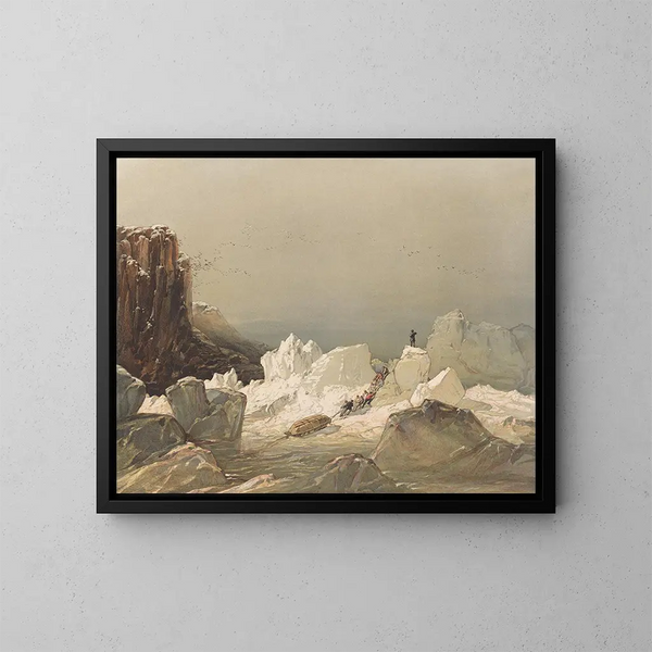 Treno sulla neve ghiacciata, aprile 1853 - Samuel Gurney Cresswell — quadro incorniciato alla parete