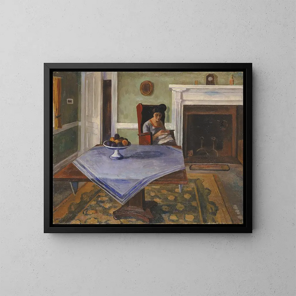 Interno di fattoria - Samuel Halpert — quadro incorniciato alla parete