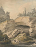 Paesaggio roccioso con contadini e bestiame - Samuel Hieronymus Grimm — vista dell’opera