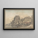 Vista di un villaggio sul bordo di un fiume - Samuel Hieronymus Grimm — quadro incorniciato alla parete