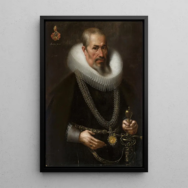 Portrait d'un homme avec fraise - Samuel Hofmann — quadro incorniciato alla parete