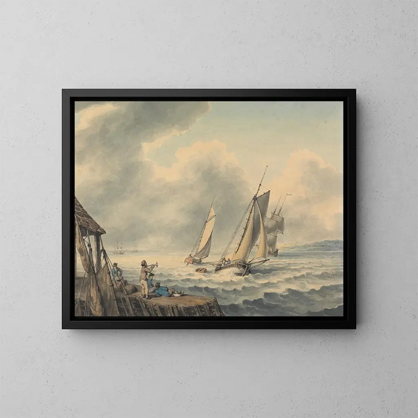 Un paesaggio marino - Samuel Howitt — quadro incorniciato alla parete