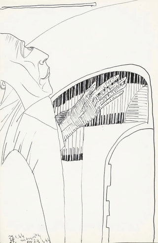 Samuel Jessurun de Mesquita - Man in profiel naar rechts met de linkerhand opgeheven.webp