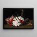 Bouquet di fiori rossi e bianchi con un bicchiere di champagne - Samuel John Peploe — quadro incorniciato alla parete