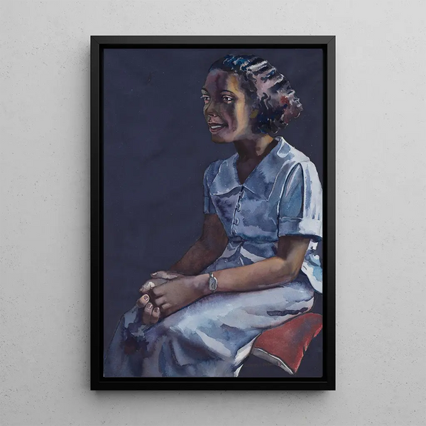 Jeune fille en robe bleue - Samuel Joseph Brown Jr — quadro incorniciato alla parete