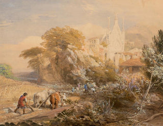 Samuel Palmer - Harvest field and the monastery of La Vocatella near Corpo di Cava.webp