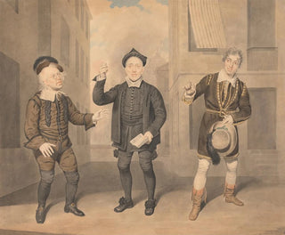 Una scena teatrale con tre attori - Samuel de Wilde — vista dell’opera