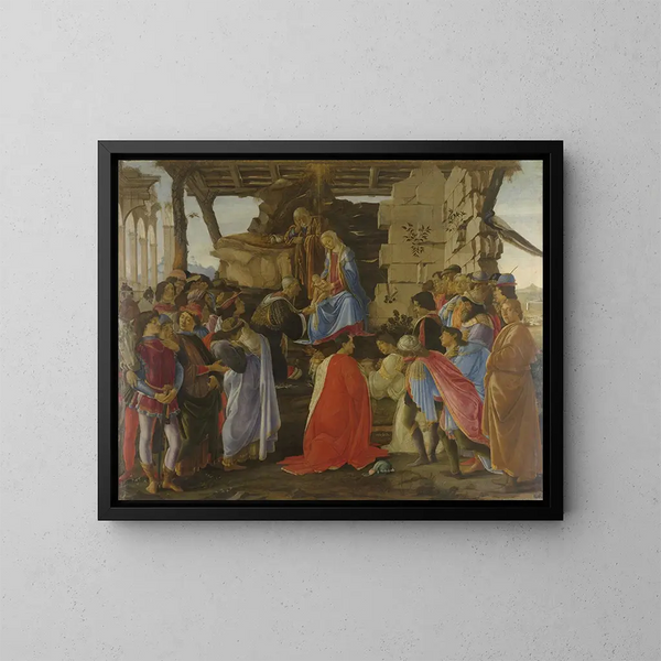 Adorazione dei Magi - Sandro Botticelli — quadro incorniciato alla parete
