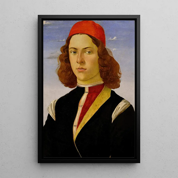 Portrait d'un jeune homme - Sandro Botticelli — quadro incorniciato alla parete