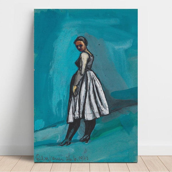 Sans titre Femme en robe blanche et noire - Karl Wiener | Reproduction Tableau Décoration murale affiche copie