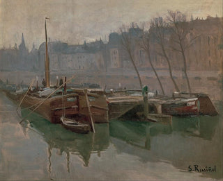 Santiago Rusiol - Boats on the Seine.webp