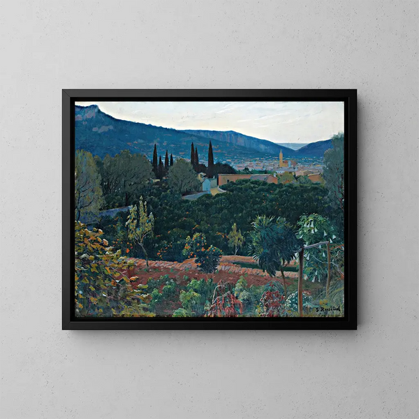 La valle di Soller - Santiago Rusiñol — quadro incorniciato alla parete
