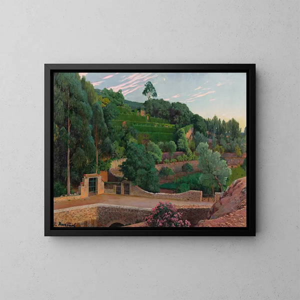 Amphithéâtre verde, vista dei giardini di Sa Coma - Santiago Rusiñol — quadro incorniciato alla parete
