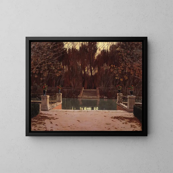 Il molo di imbarco - Santiago Rusiñol — quadro incorniciato alla parete