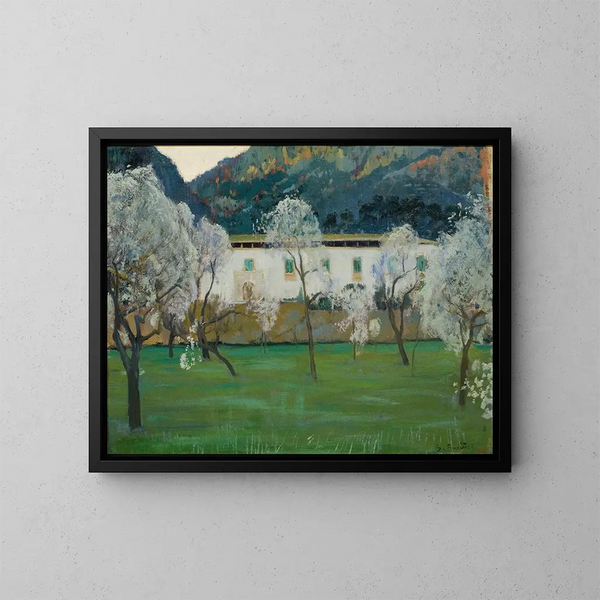 Ferme blanche à Bunyola, Majorque - Santiago Rusiñol — quadro incorniciato alla parete