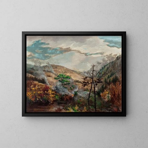 Grandes montagnes fumeuses a Waynesville nelle montagne della Carolina del Nord - Sarah Ann Freeman Clarke — quadro incorniciato alla parete