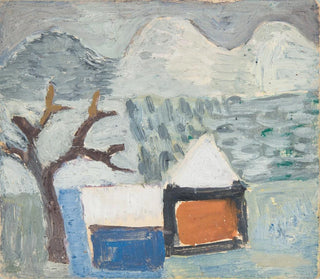Paesaggio invernale con case - Sasza Blonder — vista dell’opera