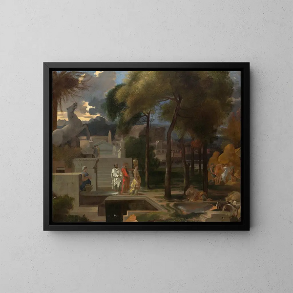 Un paesaggio classico - Sébastien Bourdon — quadro incorniciato alla parete