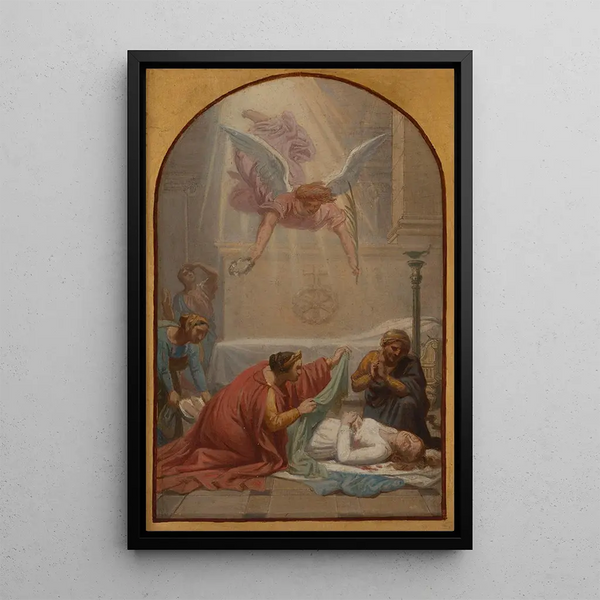 L'imperatrice Prisca seppellendo il corpo di santa Susanna - Sébastien Norblin de la Gourdaine — quadro incorniciato alla parete