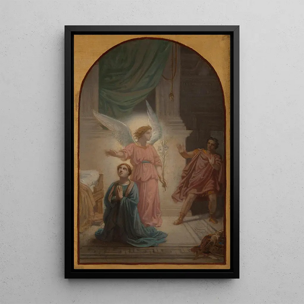Maximien reculant à la vue de l'angelo che protegge Santa Susanna - Sébastien Norblin de la Gourdaine — quadro incorniciato alla parete