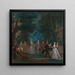 Scena in un parco con figure della Commedia dell'Arte - Marcellus Laroon il Giovane — quadro incorniciato alla parete