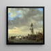 Scena di ghiaccio vicino a una torre di osservazione in legno - Jan van Goyen — quadro incorniciato alla parete