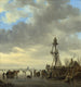 Scena di ghiaccio vicino a una torre di osservazione in legno - Jan van Goyen — vista dell’opera