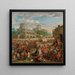 Scène di mercato e orazione del ciarlatano - Enrico Albricci — quadro incorniciato alla parete
