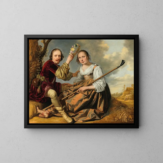 Mirtillo e Amaryllis - Scuola di Dordrecht — quadro incorniciato alla parete