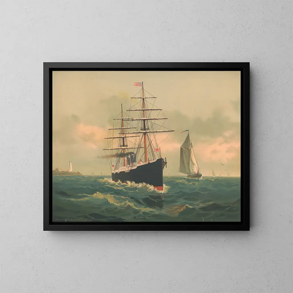 Entrée dans le port de Boston - Schultz Co Lith — quadro incorniciato alla parete