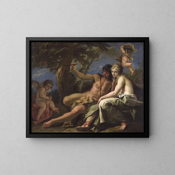 Angélique e Médor - Sebastiano Ricci — quadro incorniciato alla parete