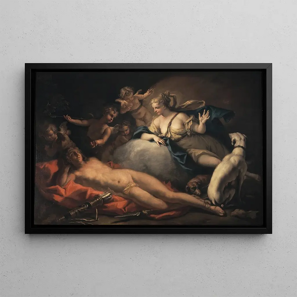 Diane e Endimione - Sebastiano Ricci — quadro incorniciato alla parete